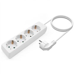 REGLETA AISENS 4 SCHUKOS PROTECCION 1,4M WHITE