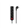 REGLETA AISENS 4 SCHUKOS PROTECCION INTERRUPTOR 1,4M BLACK